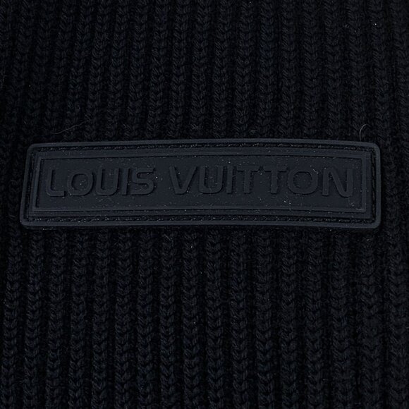 Louis Vuitton Black Wool & Silk Checkered Knit Zip-Up Jacket Size M - Picture 5 of 8